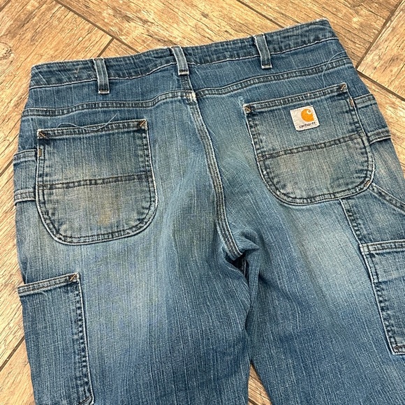 Carhartt double knee medium wash worn in jeans 12x28 - Picture 5 of 6